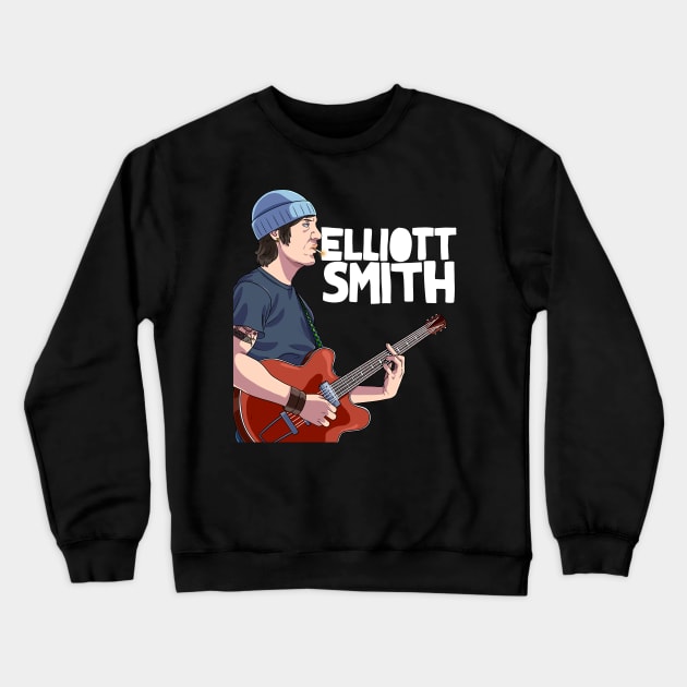 Elliott Smith Art Crewneck Sweatshirt by Noseking